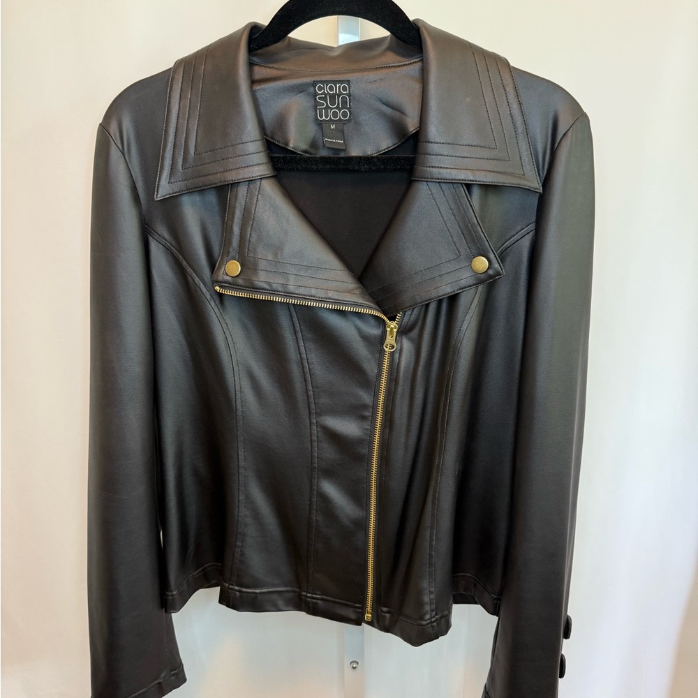 Clara Sun Woo Black Jacket Asymmetrical Zipper